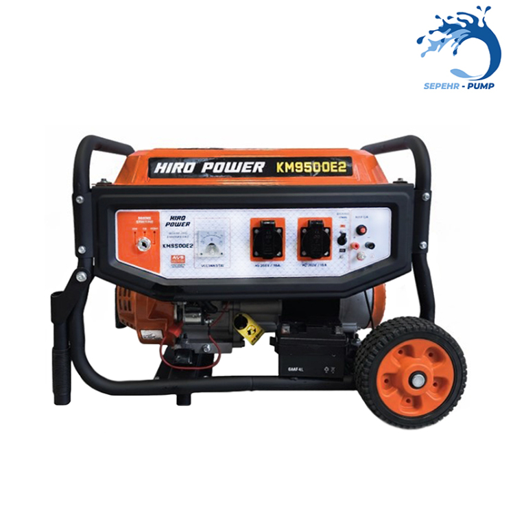 موتور برق بنزینی استارتی تکفاز 3/8 کیلووات هیروپاور HIRO POWER مدل KM9500E2