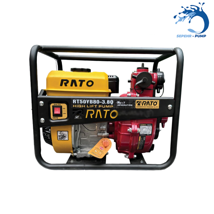 موتور پمپ آب بنزینی 2 اینچ 80متری راتو RATOO مدل RT50YB80-3.8Q