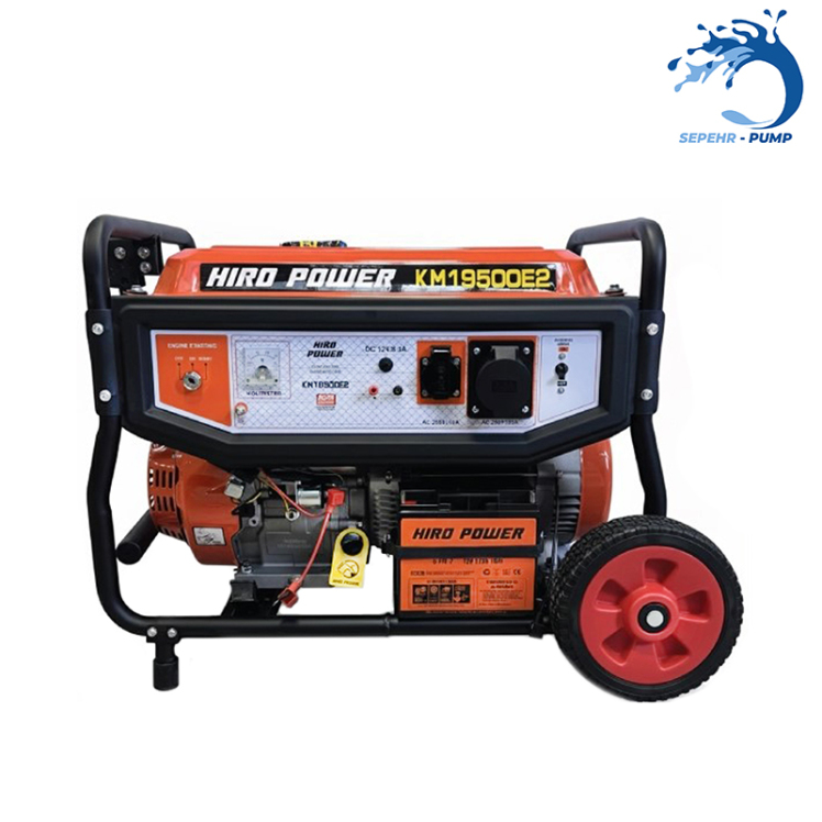موتور برق بنزینی استارتی تکفاز 8/5 کیلووات هیرو پاور HIRO POWER مدل KM19500E2