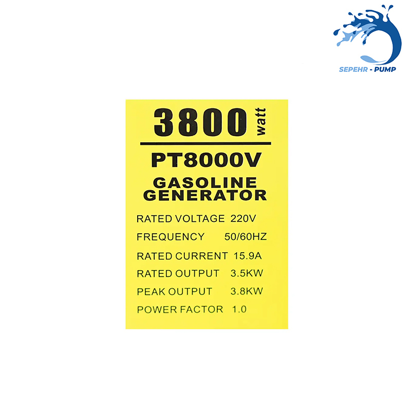  موتور برق بنزینی هندلی تکفاز 3/2 کیلووات پوتر POTERE مدل PT8000V 