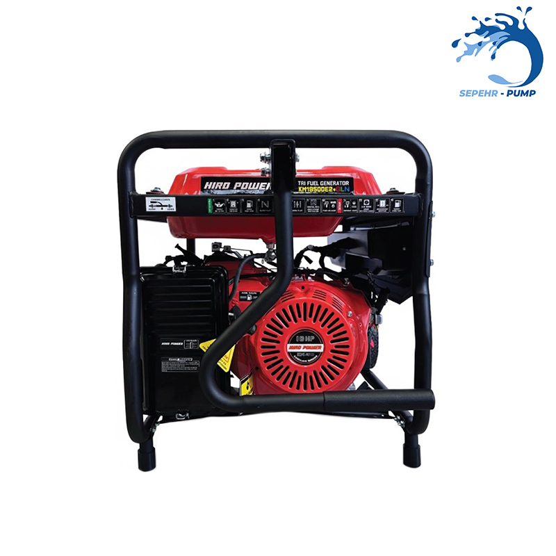  موتور برق 3گانه استارتی تکفاز 8/5 کیلووات هیرو پاور HIRO POWER مدل KM19500E2+GLN 
